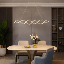 Lustre Led Espiral Horizontal Dourado Lustre Led Espiral Horizontal Dourado
