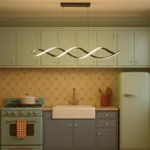 Lustre Led Espiral Horizontal Preto Lustre Led Espiral Horizontal Preto