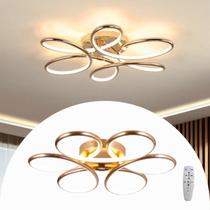 Lustre Led Flor Espiral Cromado Luminária Moderno Brinovar