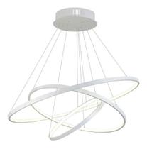 Lustre Led Moderno Pendente Anéis 3 Arco Aro Branco Lustre Led Moderno Pendente Anéis 3 Arco Aro Branco