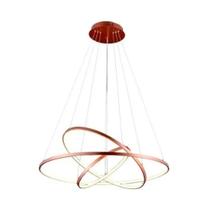 Lustre Led Moderno Pendente Anéis 3 Arco Aro Cobre Rose Lustre Led Moderno Pendente Anéis 3 Arco Aro Cobre Rose
