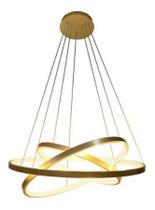 Lustre Led Moderno Pendente Anéis 3 Arco Aro Dourado Lustre Led Moderno Pendente Anéis 3 Arco Aro Dourado
