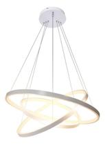 Lustre Led Moderno Pendente Anéis 3 Arco Aro Prata Lustre Led Moderno Pendente Anéis 3 Arco Aro Prata