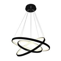 Lustre Led Moderno Pendente Anéis 3 Arco Aro Preto Lustre Led Moderno Pendente Anéis 3 Arco Aro Preto