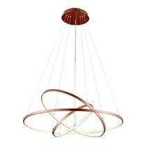 Lustre Led Moderno Pendente Anéis Led 89w 3 Arcos Rose Lustre Led Moderno Pendente Anéis Led 89w 3 Arcos Rose