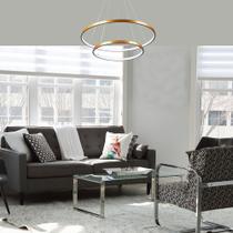 Lustre Led Moderno Sala de Jantar Pendente Quarto 2 Arcos Anéis 40 e 60cm Aro Ring Led 45W 6500K Bivolt Lustre Led Moderno Sala de Jantar Pendente Quarto 2 Arcos Anéis 40 e 60cm Aro Ring Led 45W 6500K Bivolt