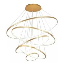Lustre Led Pendente Anéis 5 Arcos Pé Direito Duplo Lustre Led Pendente Anéis 5 Arcos Pé Direito Duplo