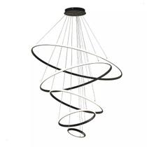 Lustre Led Pendente Anéis 5 Arcos Pé Direito Duplo