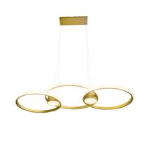 Lustre LED Pendente Moderno Anéis Dourado 60W Luz 3000K - Twenty Led