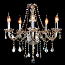 Lustre LF 2589C-L5 Cognac 5 Braços Cristal Lustre LF 2589C-L5 Cognac 5 Braços Cristal
