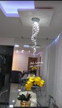 Lustre luminária caracol cristal legítimo