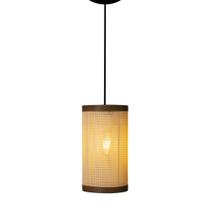 Lustre Luminaria Cilindro Decoração Rustica Palha Aramado P