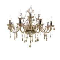 Lustre Luminária De Cristal Ambar Luxo 8 Braços