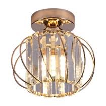 Lustre Luminária De Cristal E Aros Clássico Teto E27 Bivolt Cor Dourado 110V/220V