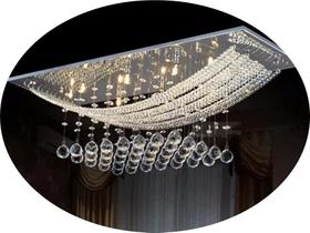 Lustre Luminária De Cristal Legítimo Retangular Belissimo