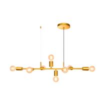 Lustre Luminária De Teto Pendente Slim Trilho Jabuticaba Industrial 8XE27 Bivolt