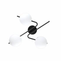 Lustre Luminária de Teto Plafon Moderno Barcelona 03 lâmpadas E27 Globo Vidro Bivolt