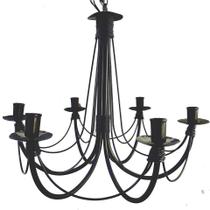 lustre luminária ferro de teto preto rústico decoração 6 lâmpadas artesanal sala de jantar casa pé direito cozinha
