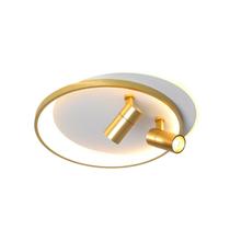Lustre Luminaria Led Teto 2 Anéis Dourado e Branco 40W, plafon LED moderno, plafon dourado, plafon com spot, iluminação para teto, luminária moderna Lustre Luminaria Led Teto 2 Anéis Dourado e Branco 40W, plafon LED moderno, plafon dourado, plafon com spot, iluminação para teto, luminária moderna