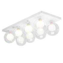 Lustre Luminária Octuplo Branco Harmony Bolinha 60x25 cm Lustre Luminária Octuplo Branco Harmony Bolinha 60x25 cm