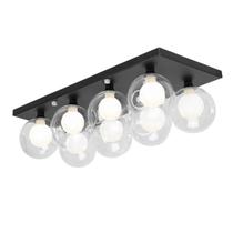Lustre Luminária Octuplo Preto Harmony Bolinha 60x25 cm Lustre Luminária Octuplo Preto Harmony Bolinha 60x25 cm