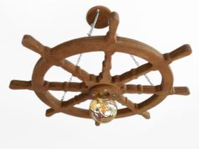 Lustre Luminária Pendente 65Cm Leme De Navio Rústico 1B