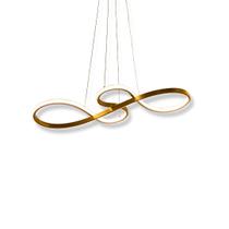 Lustre Luminaria Pendente 75cm Dourado Led 40w 3 Em 1 Bivolt