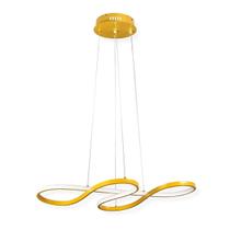 Lustre Luminária Pendente Amarelo Led 3 Cores Luz 36W 75Cm