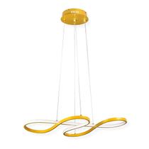 Lustre Luminária Pendente Amarelo Led 3 Cores Luz 36W 75CM