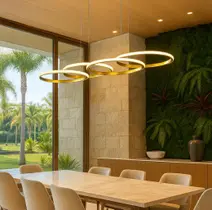 Lustre Luminária Pendente Anéis Led Moderno Sala Mesa De Jantar 48W 3em1
