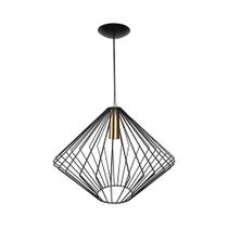 Lustre Luminária Pendente Aramado June Wireframe 42Cm Preto