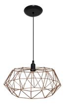 Lustre Luminária Pendente Aramado Modelo Estádio 40cm - Ideal para Mesa de Jantar - Ideal para ser utilizado com lâmpadas de filamento LED