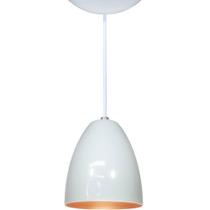 Lustre Luminária Pendente Branco/Cobre Exclusivo para Ambientes Internos Bell Cavo em Alumínio