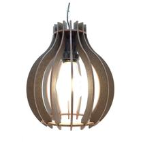 Lustre Luminária Pendente de Madeira MDF Mod. Bali Tabaco Lustre Luminária Pendente de Madeira MDF Mod. Bali Tabaco