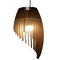 Lustre Luminária Pendente de Madeira MDF Mod. Orbit