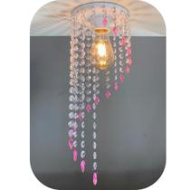 Lustre Luminaria Pendente de teto Rosa Infantil Quarto de Menina - Lustres Kids Reflezzo - Reflezzo Iluminação