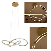 Lustre luminária Pendente LED 4000k Neutra Moderno Dourado para Sala Jantar Lp-018 Lustre luminária Pendente LED 4000k Neutra Moderno Dourado para Sala Jantar Lp-018