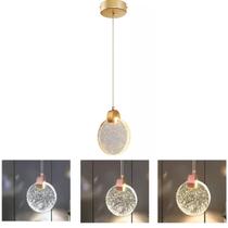Lustre Luminaria Pendente Lua Cristal Bolhas Iluminaçao Led Casa Quarto Sala Estar Cozinha Decoraçao Moderna Iluminada Ambiente Interno
