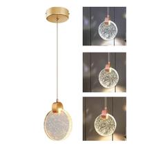 Lustre Luminaria Pendente Lua Cristal Bolhas Led Iluminaçao Casa Quarto Sala Estar Cozinha Casa Loja Recepçao Decoraçao Ambiente Interno