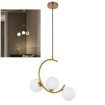 Lustre Luminaria Pendente Meia Lua Decoraçao Enfeite Luxo Sala Quarto Cozinha Recepçao Moderno Comercial Residencial