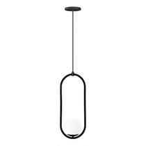 Lustre luminária pendente oval globo preto