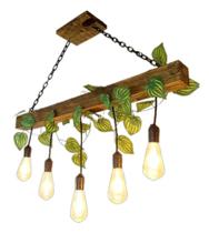 Lustre Luminária Pendente Rústica 90cm 05 Pendentes