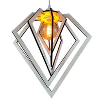 Lustre Luminária Pendente Teto Sala Balcão Diamante Branco