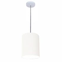 Lustre Luminária Pendente Vivare Free Lux PE-4102BR Cúpula em Tecido 13x30cm
