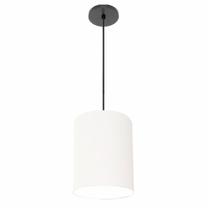 Lustre Luminária Pendente Vivare Free Lux PE-4102PR Cúpula em Tecido 13x30cm