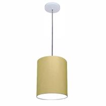 Lustre Luminária Pendente Vivare Free Lux PE-4103BR Cúpula em Tecido 15x20cm