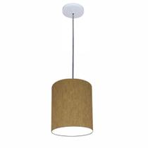 Lustre Luminária Pendente Vivare Free Lux PE-4103BR Cúpula em Tecido 15x20cm
