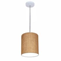 Lustre Luminária Pendente Vivare Free Lux PE-4103BR Cúpula em Tecido 15x20cm