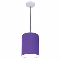 Lustre Luminária Pendente Vivare Free Lux PE-4104BR Cúpula em Tecido 15x25cm