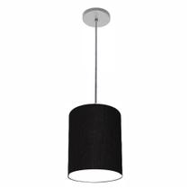 Lustre Luminária Pendente Vivare Free Lux PE-4104CZ Cúpula em Tecido 15x25cm